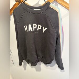 ‼️AS IS‼️ Spiritual Gangster Black Sweater with Rainbow Stripes